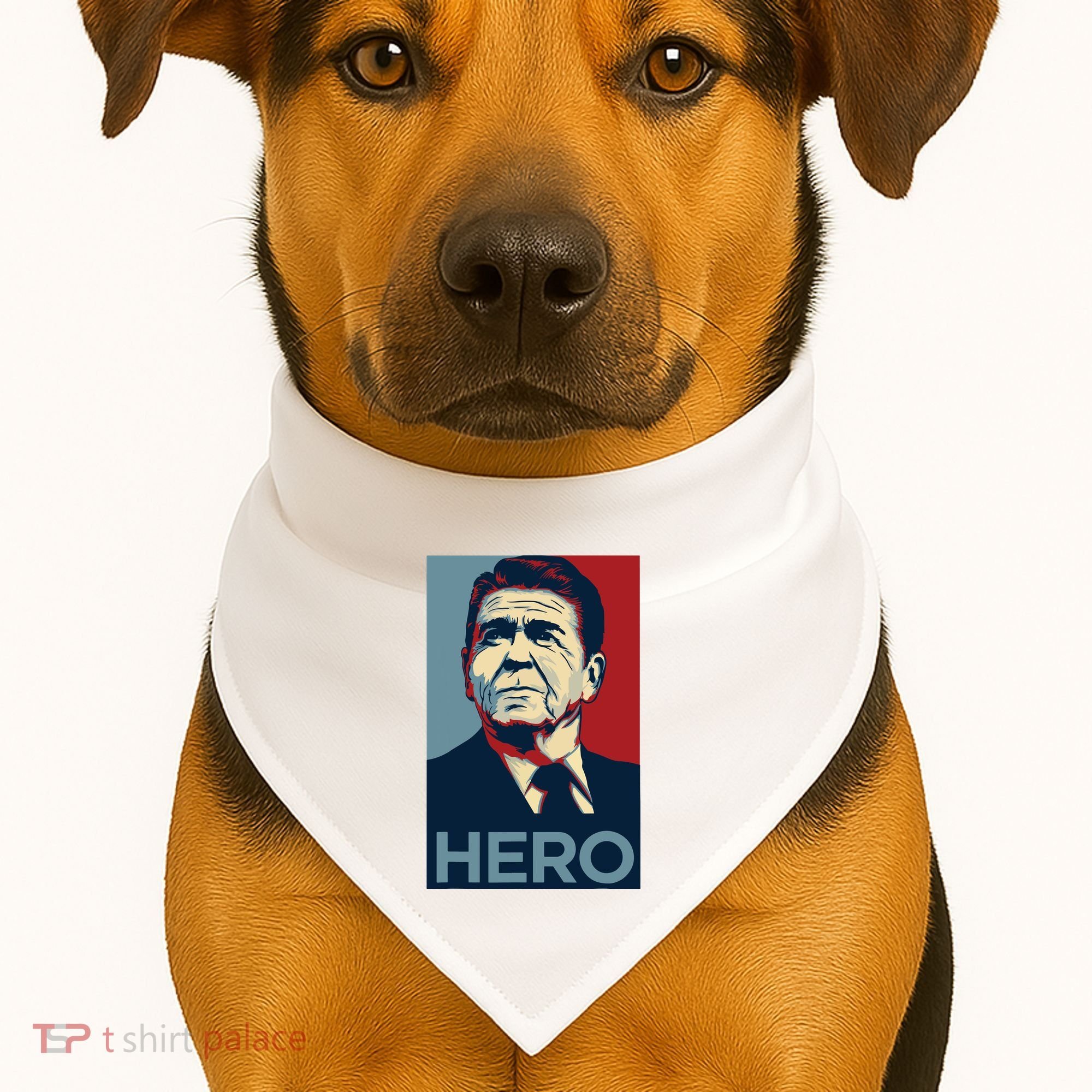 Ronald Reagan President Usa America Funny USA-Made Doggie Bandana