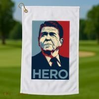 Ronald Reagan President Usa America Funny Golf Towel thumb 1