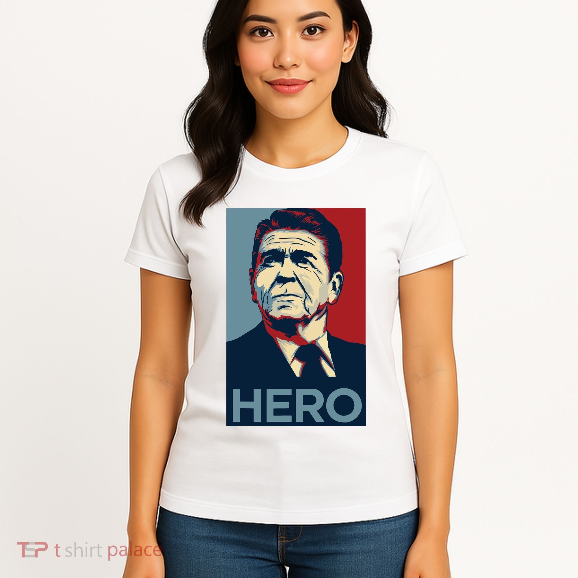 Ronald Reagan President Usa America Funny Women's T-Shirt