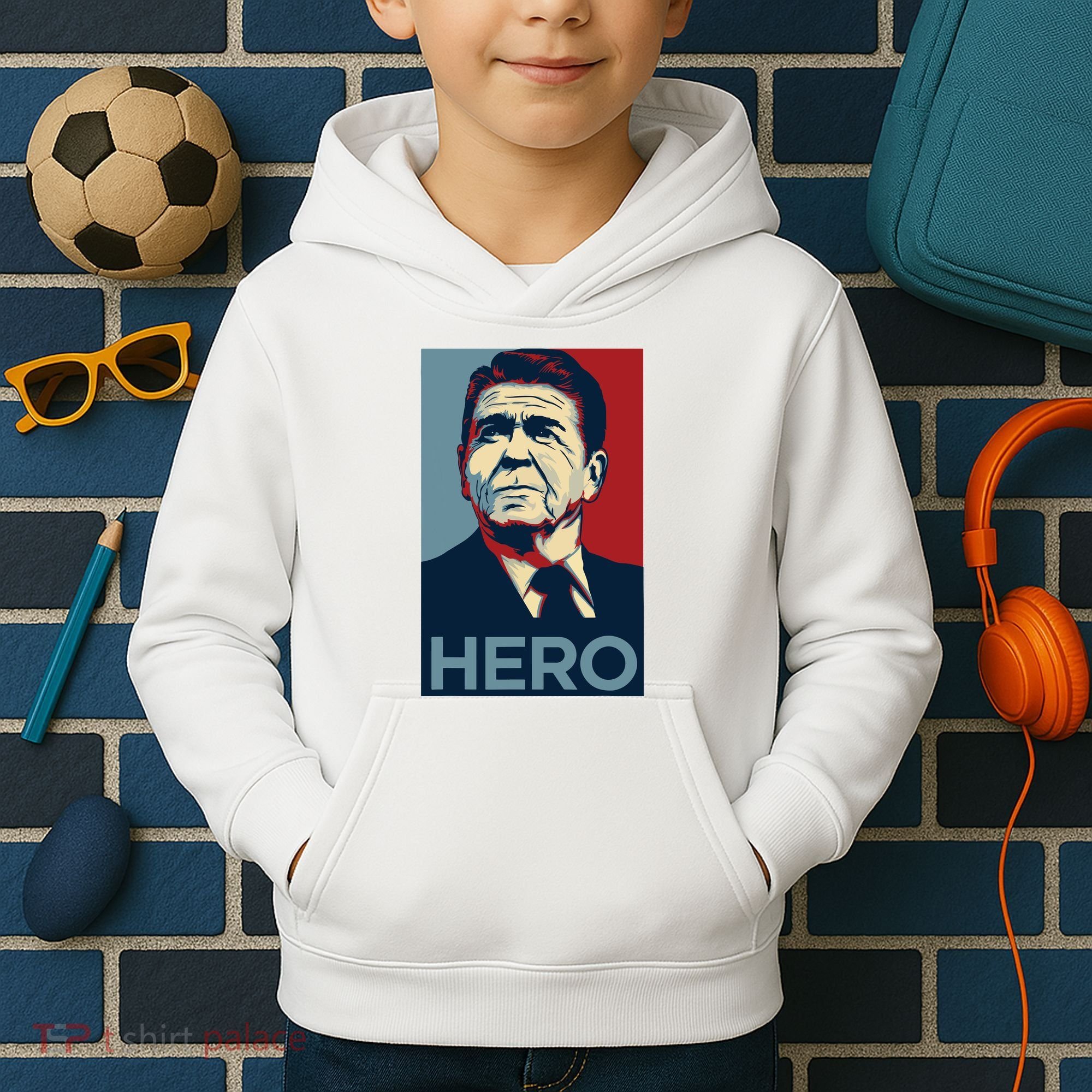 Ronald Reagan President Usa America Funny Kids Hoodie