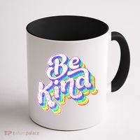 Retro Rainbow Prism Be Kind Coffee Mug thumb 1