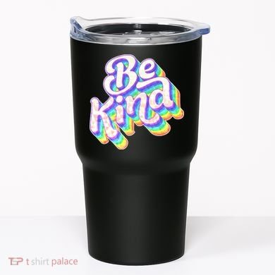 Retro Rainbow Prism Be Kind Tumbler