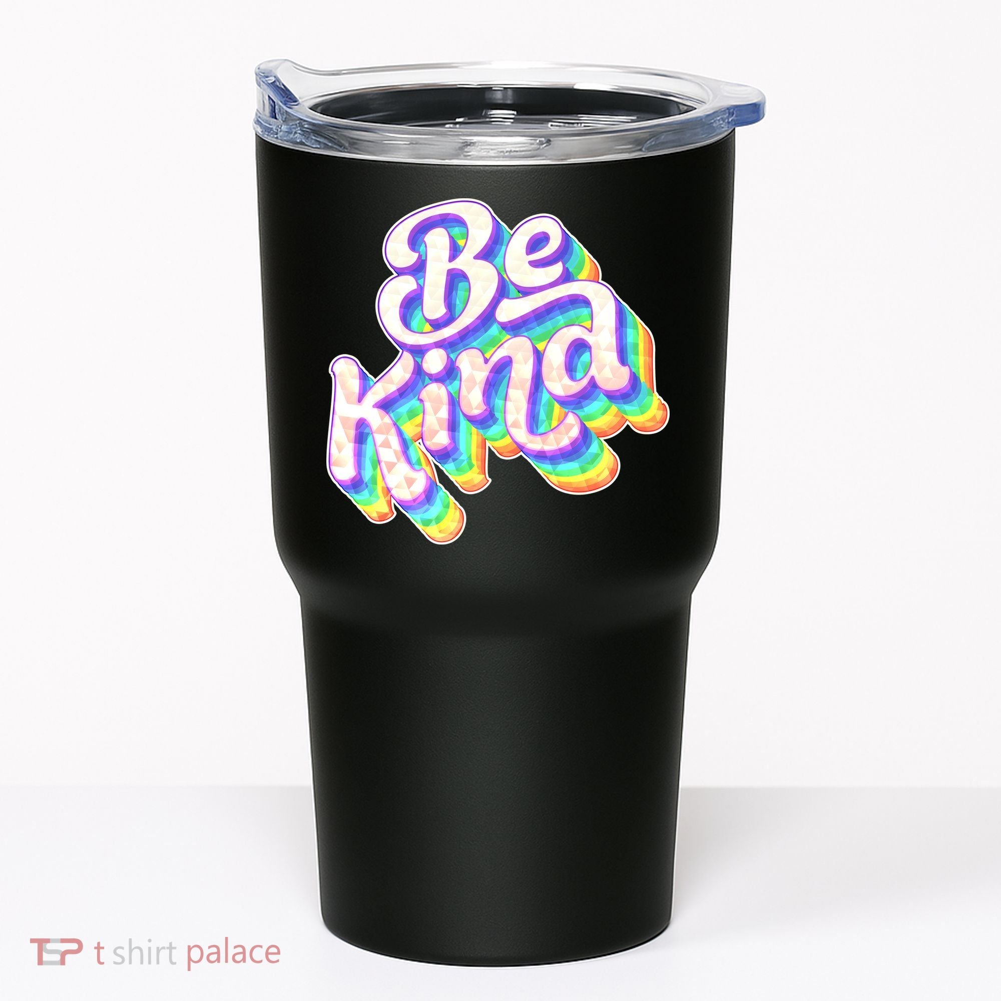 Retro Rainbow Prism Be Kind Tumbler