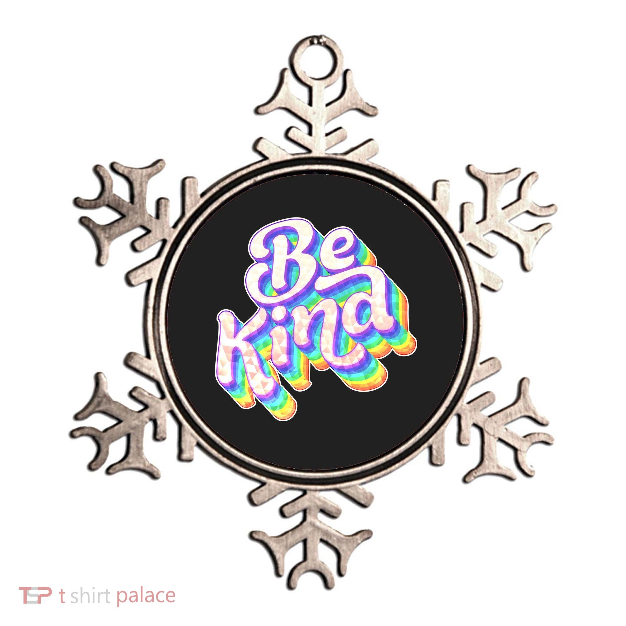 Retro Rainbow Prism Be Kind Ornament