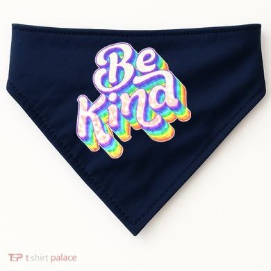 Retro Rainbow Prism Be Kind USA-Made Doggie Bandana