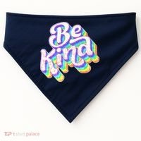 Retro Rainbow Prism Be Kind USA-Made Doggie Bandana thumb 0