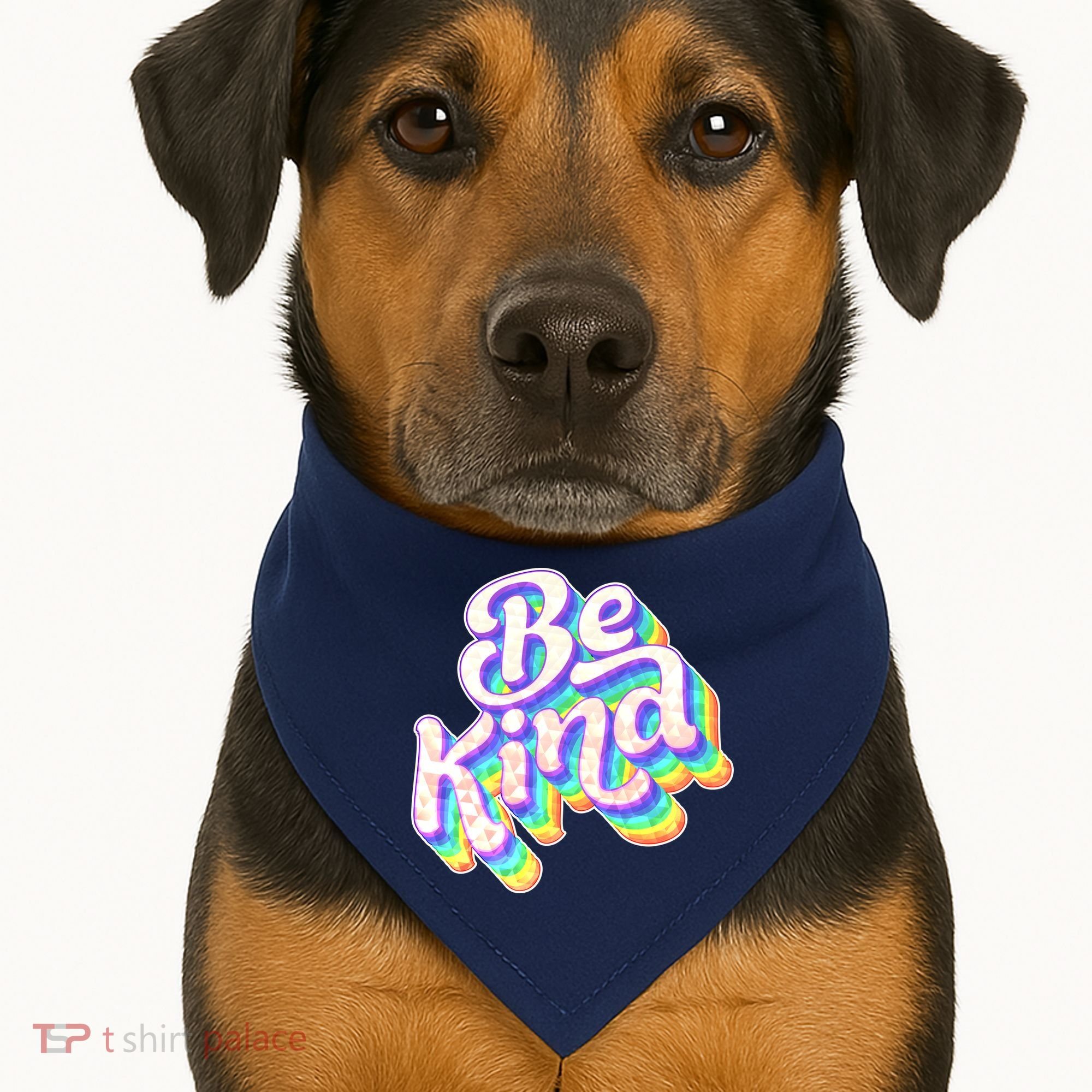 Retro Rainbow Prism Be Kind USA-Made Doggie Bandana