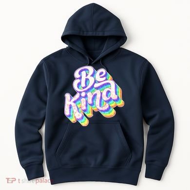 Retro Rainbow Prism Be Kind Hoodie
