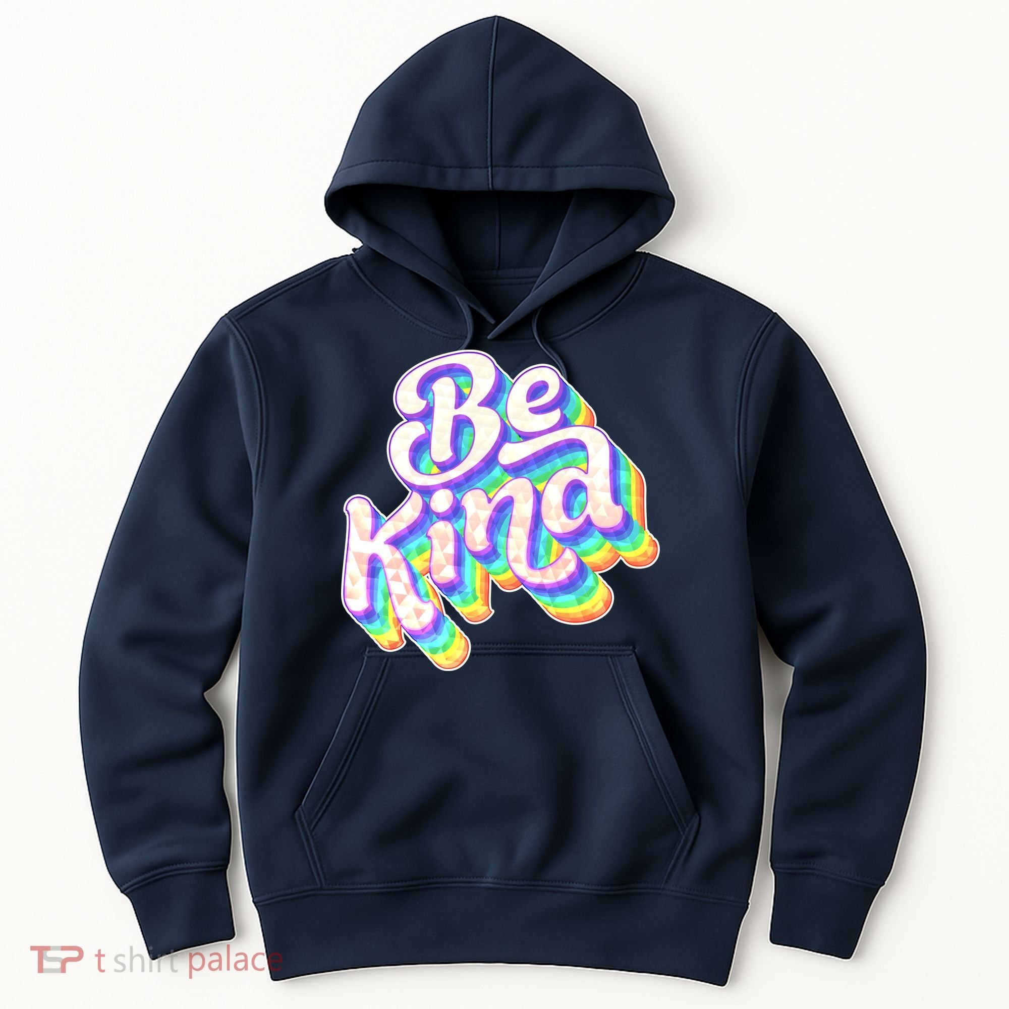 Retro Rainbow Prism Be Kind Hoodie