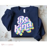 Retro Rainbow Prism Be Kind Sweatshirt thumb 2