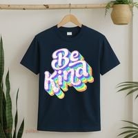Retro Rainbow Prism Be Kind T-Shirt thumb 2