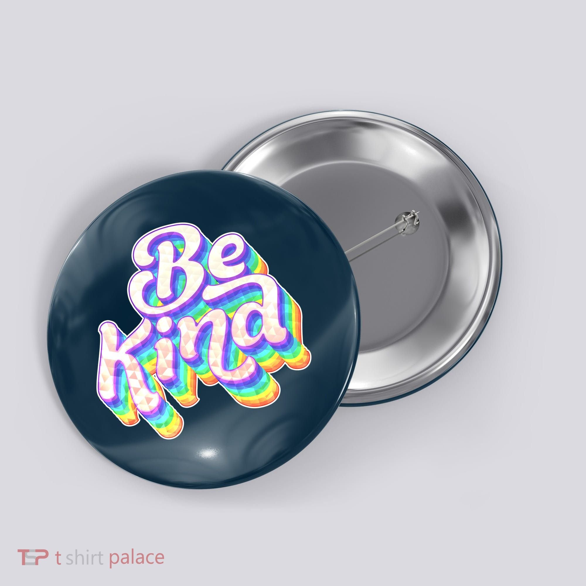 Retro Rainbow Prism Be Kind Button