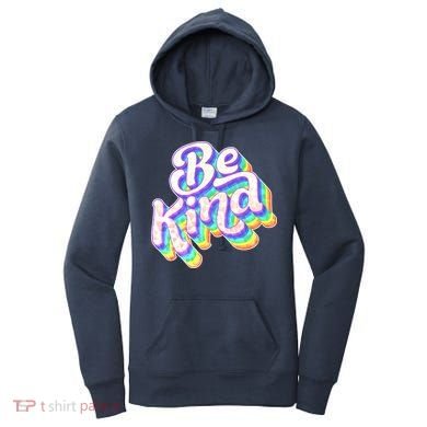 Retro Rainbow Prism Be Kind Women's Hoodie