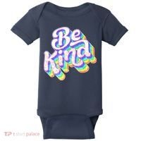 Retro Rainbow Prism Be Kind Baby Bodysuit thumb 0