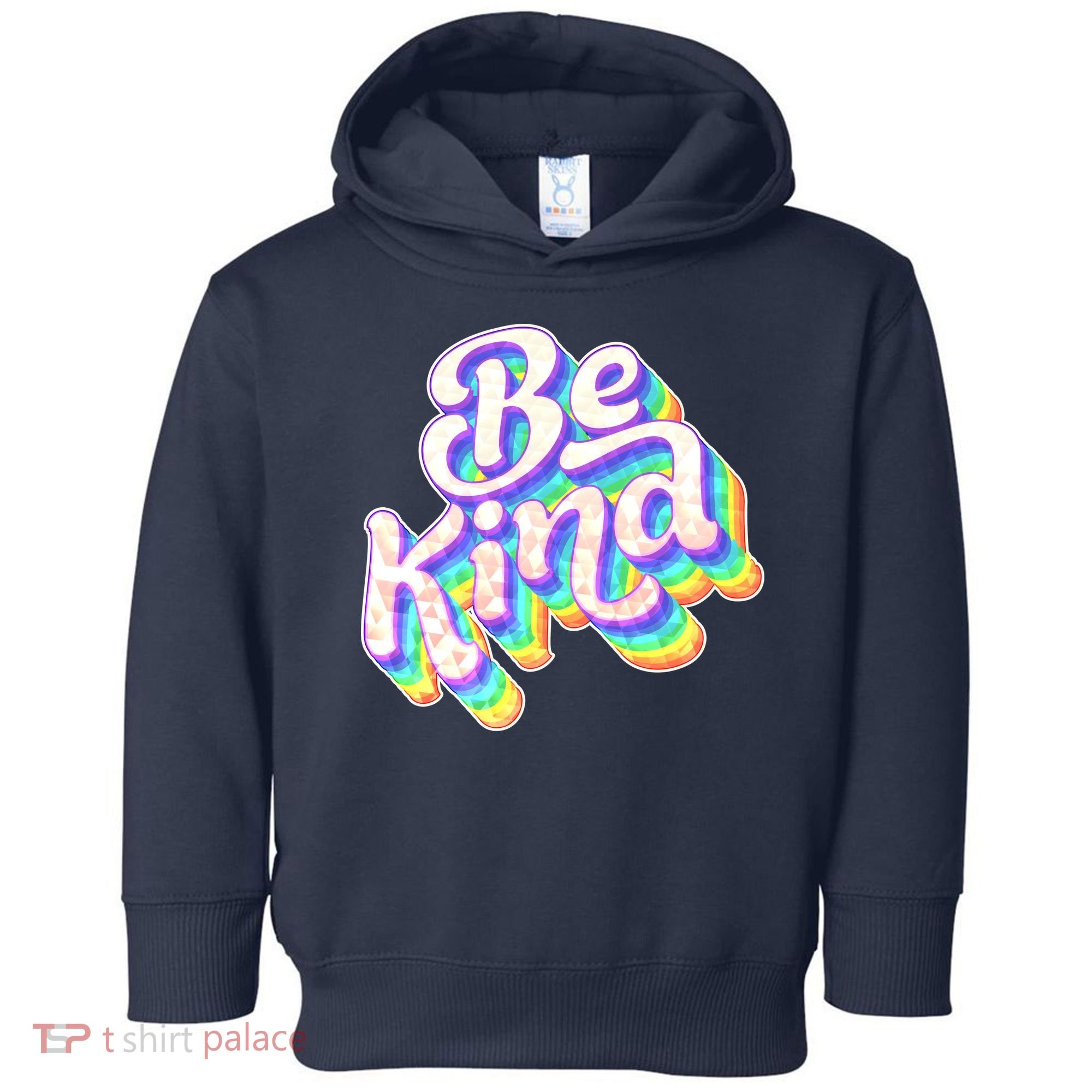 Retro Rainbow Prism Be Kind Toddler Hoodie