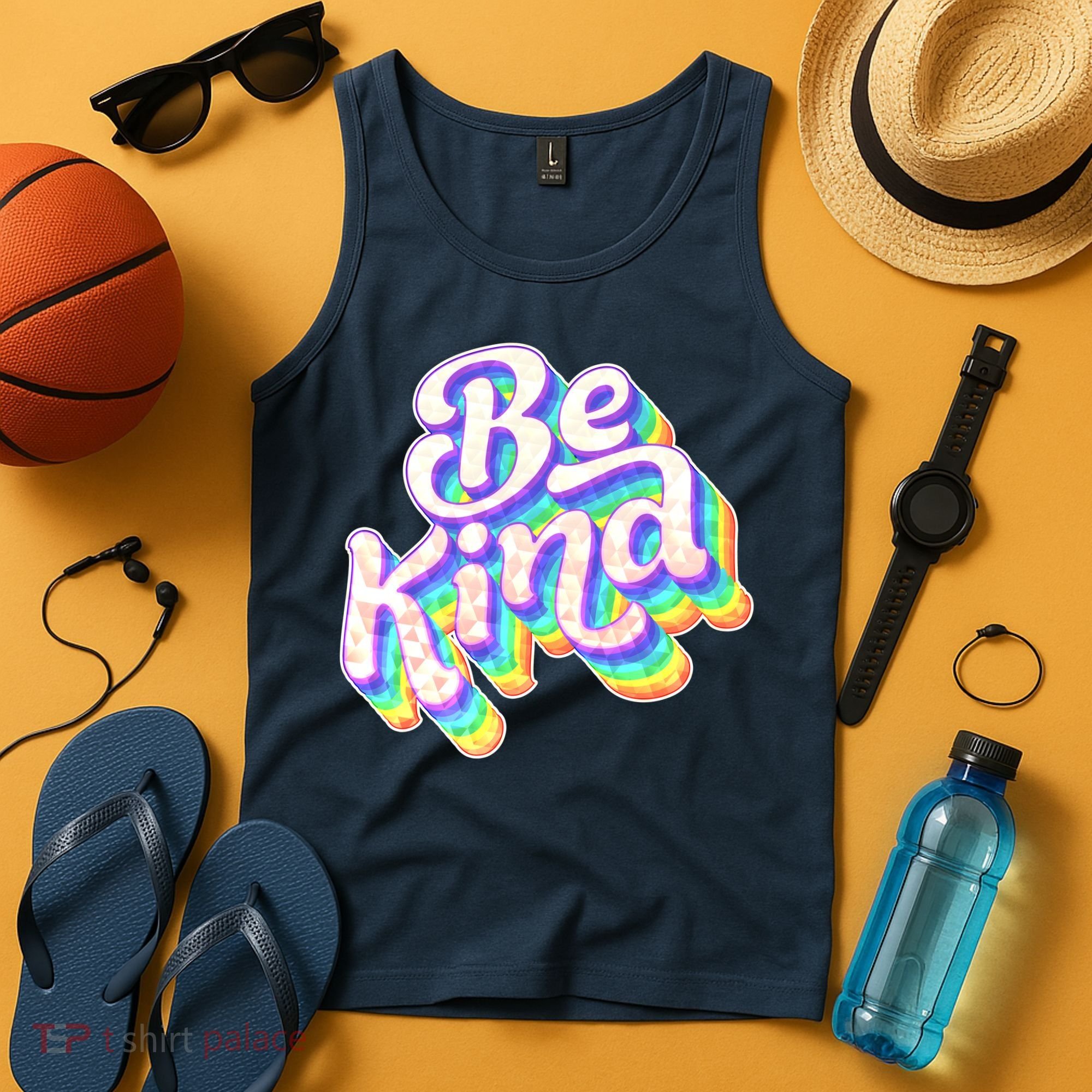 Retro Rainbow Prism Be Kind Tank Top