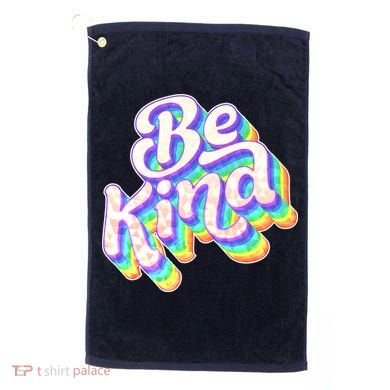 Retro Rainbow Prism Be Kind Golf Towel