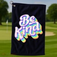 Retro Rainbow Prism Be Kind Golf Towel thumb 1