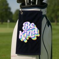 Retro Rainbow Prism Be Kind Golf Towel thumb 2