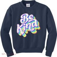 Retro Rainbow Prism Be Kind Kids Sweatshirt thumb 0