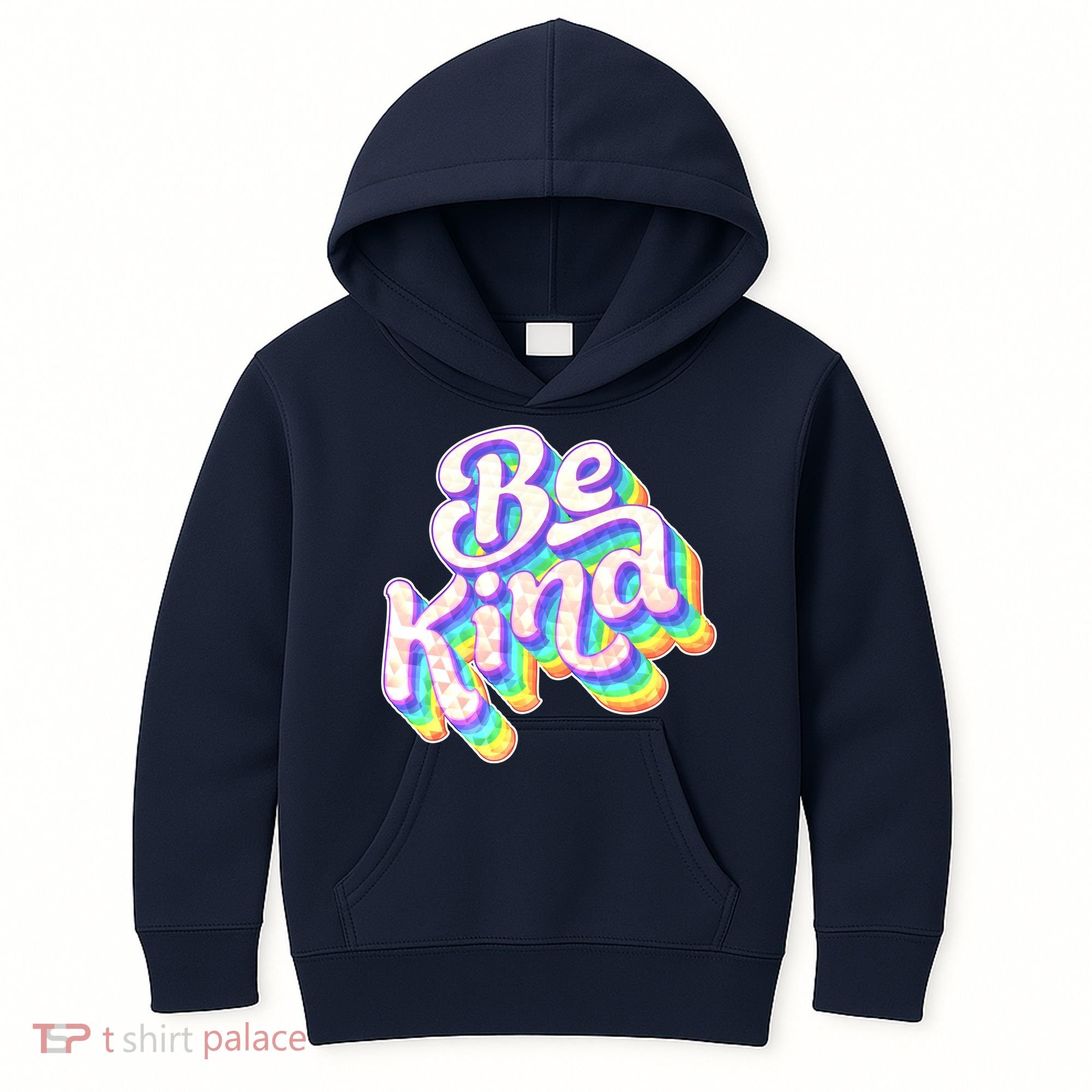 Retro Rainbow Prism Be Kind Kids Hoodie