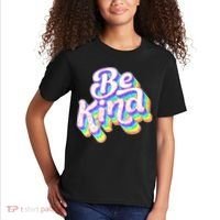 Retro Rainbow Prism Be Kind Kids T-Shirt thumb 2