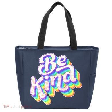 Retro Rainbow Prism Be Kind Tote Bag