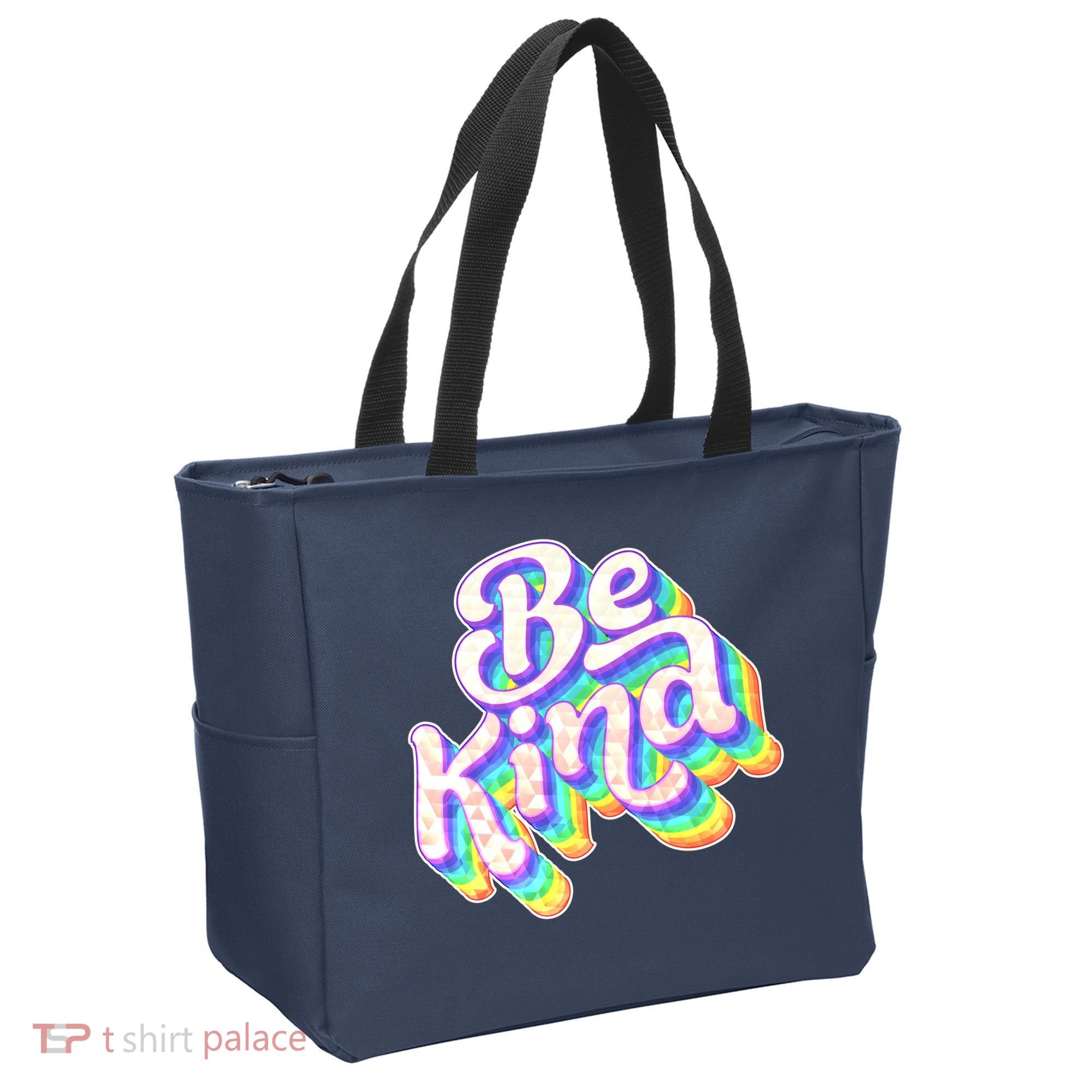 Retro Rainbow Prism Be Kind Tote Bag