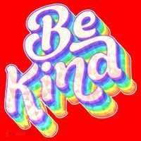 Retro Rainbow Prism Be Kind Santa Hat thumb 1