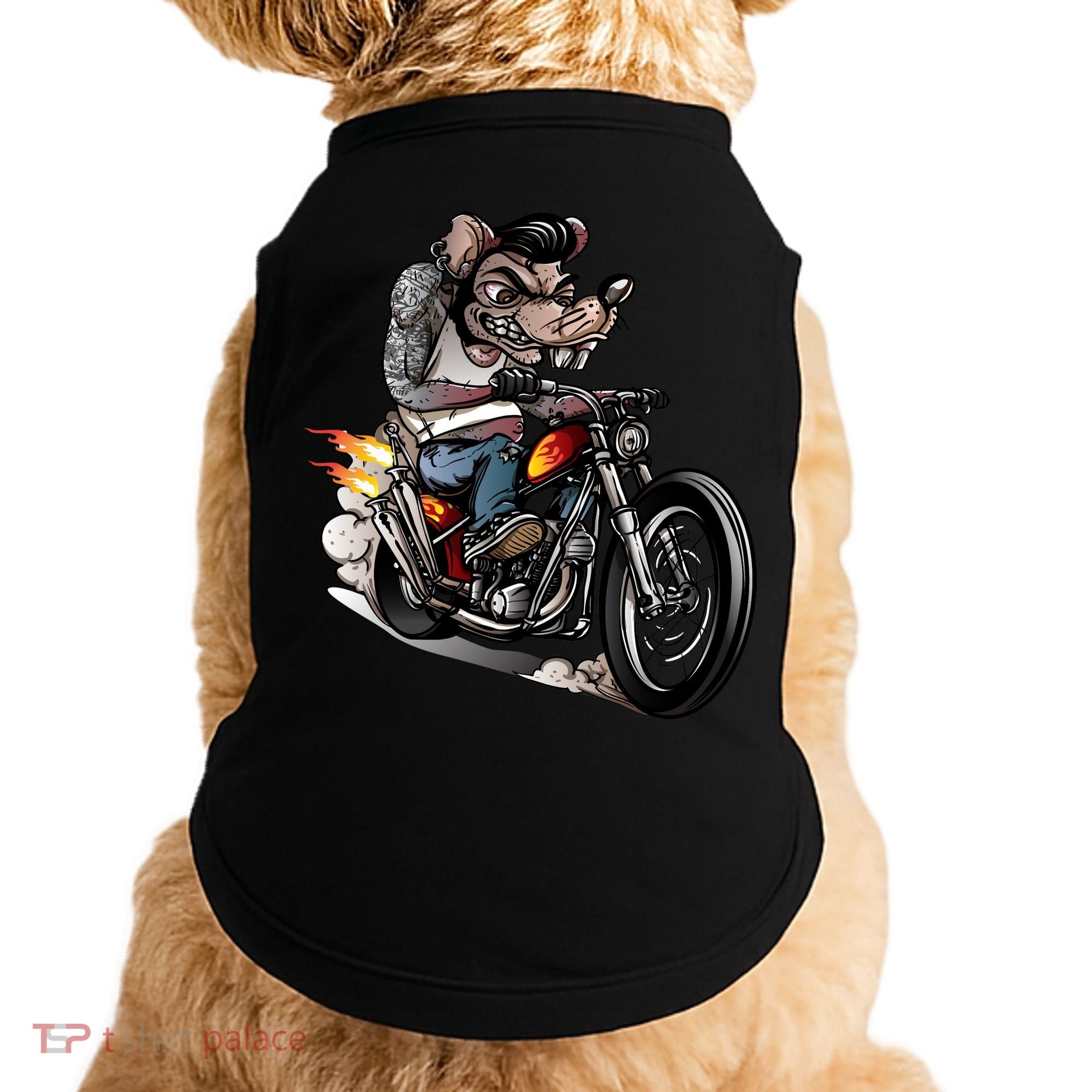 Rockabilly Rats Riding A Bike Doggie Tank