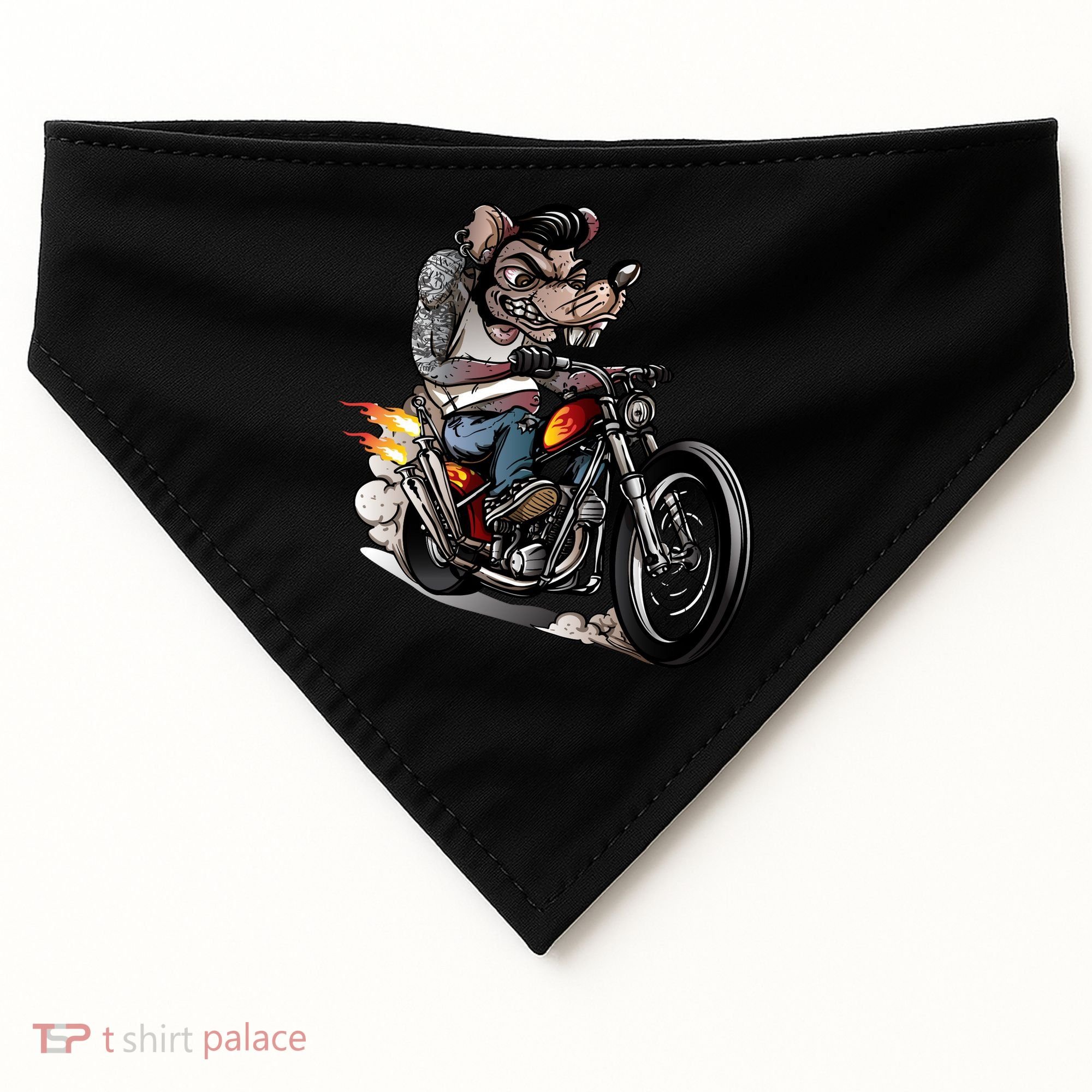 Rockabilly Rats Riding A Bike USA-Made Doggie Bandana