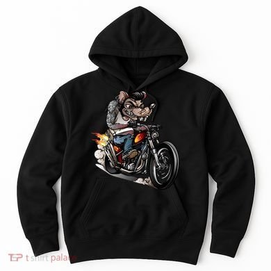 Rockabilly Rats Riding A Bike Hoodie