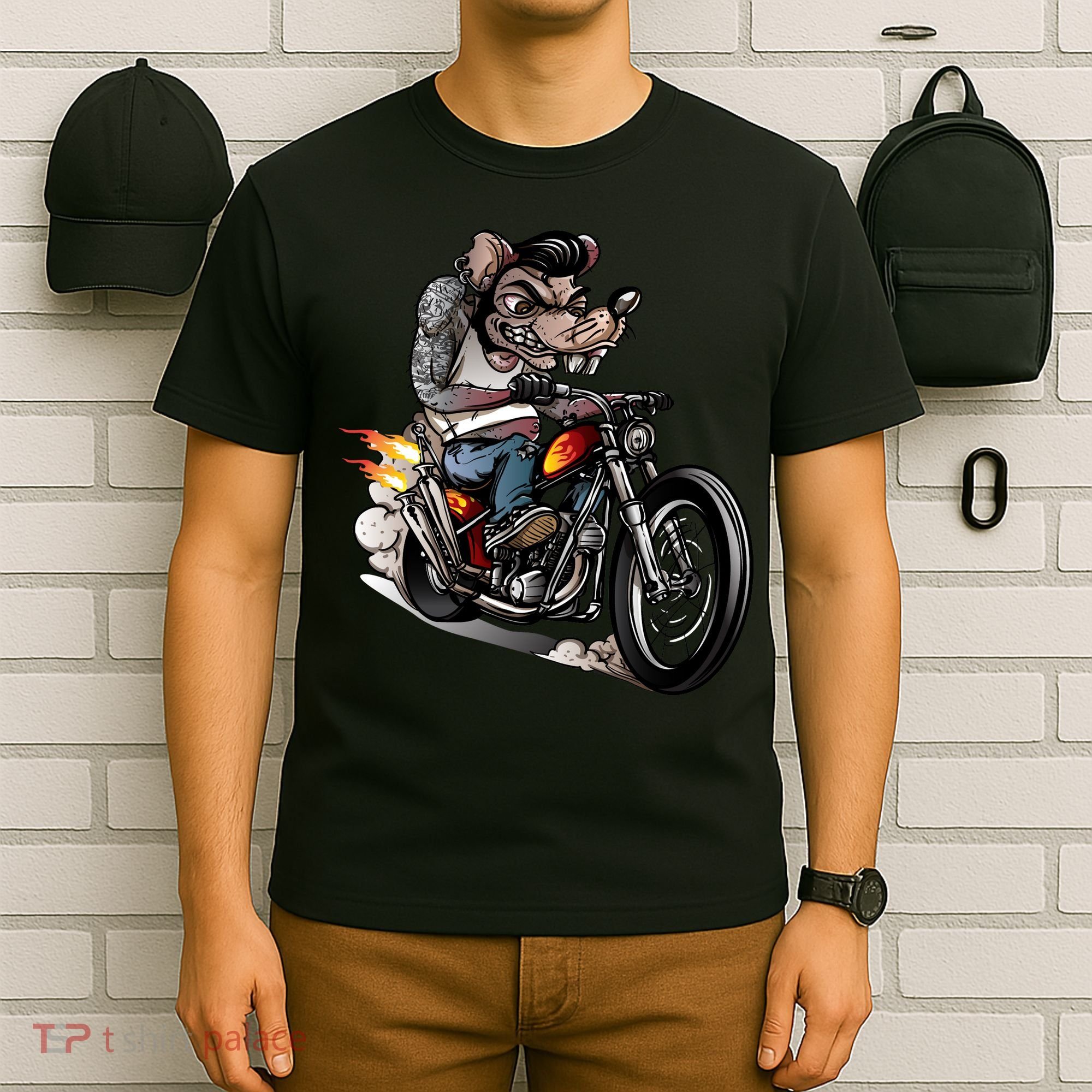 Rockabilly Rats Riding A Bike T-Shirt