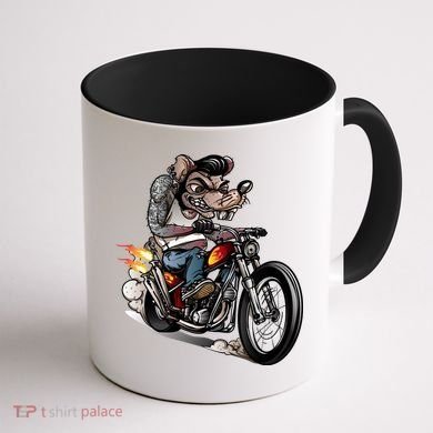 Rockabilly Rats Riding A Bike Coffee Mug back