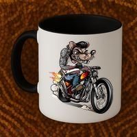 Rockabilly Rats Riding A Bike Coffee Mug thumb 2