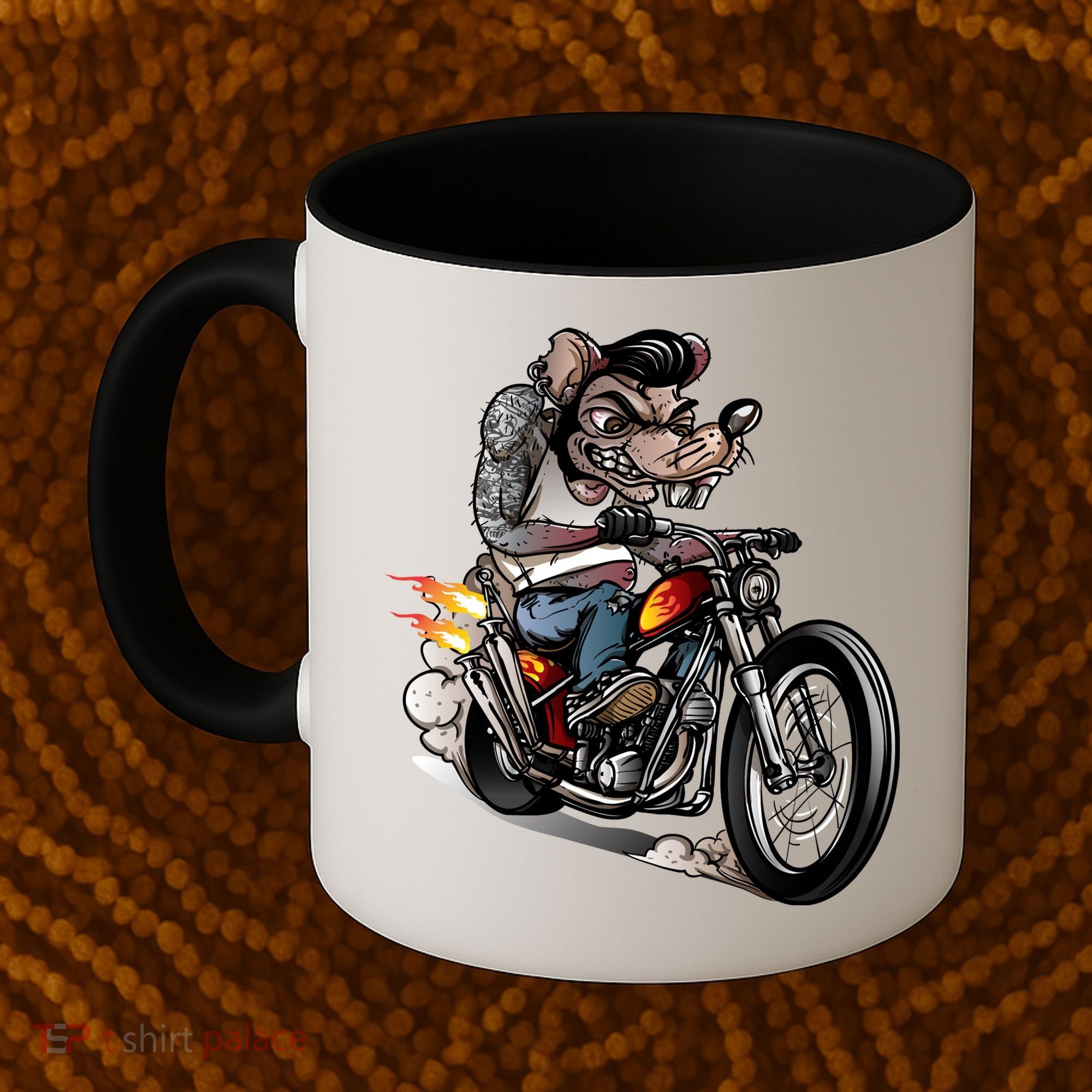 Rockabilly Rats Riding A Bike Coffee Mug
