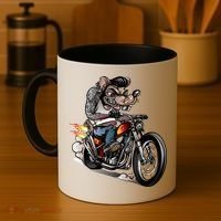 Rockabilly Rats Riding A Bike Coffee Mug thumb 4