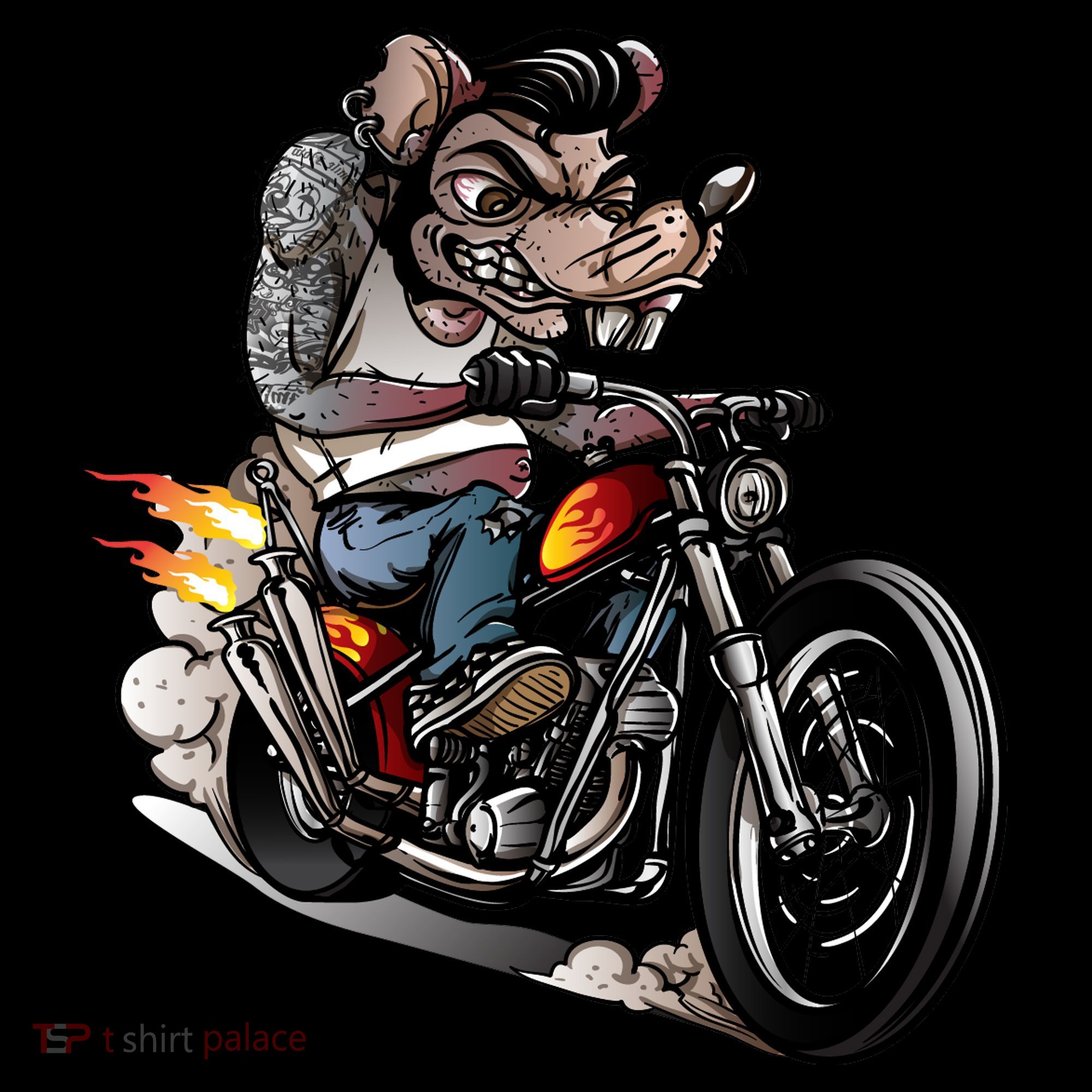 Rockabilly Rats Riding A Bike Coffee Mug