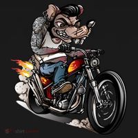 Rockabilly Rats Riding A Bike Women's Hoodie thumb 2
