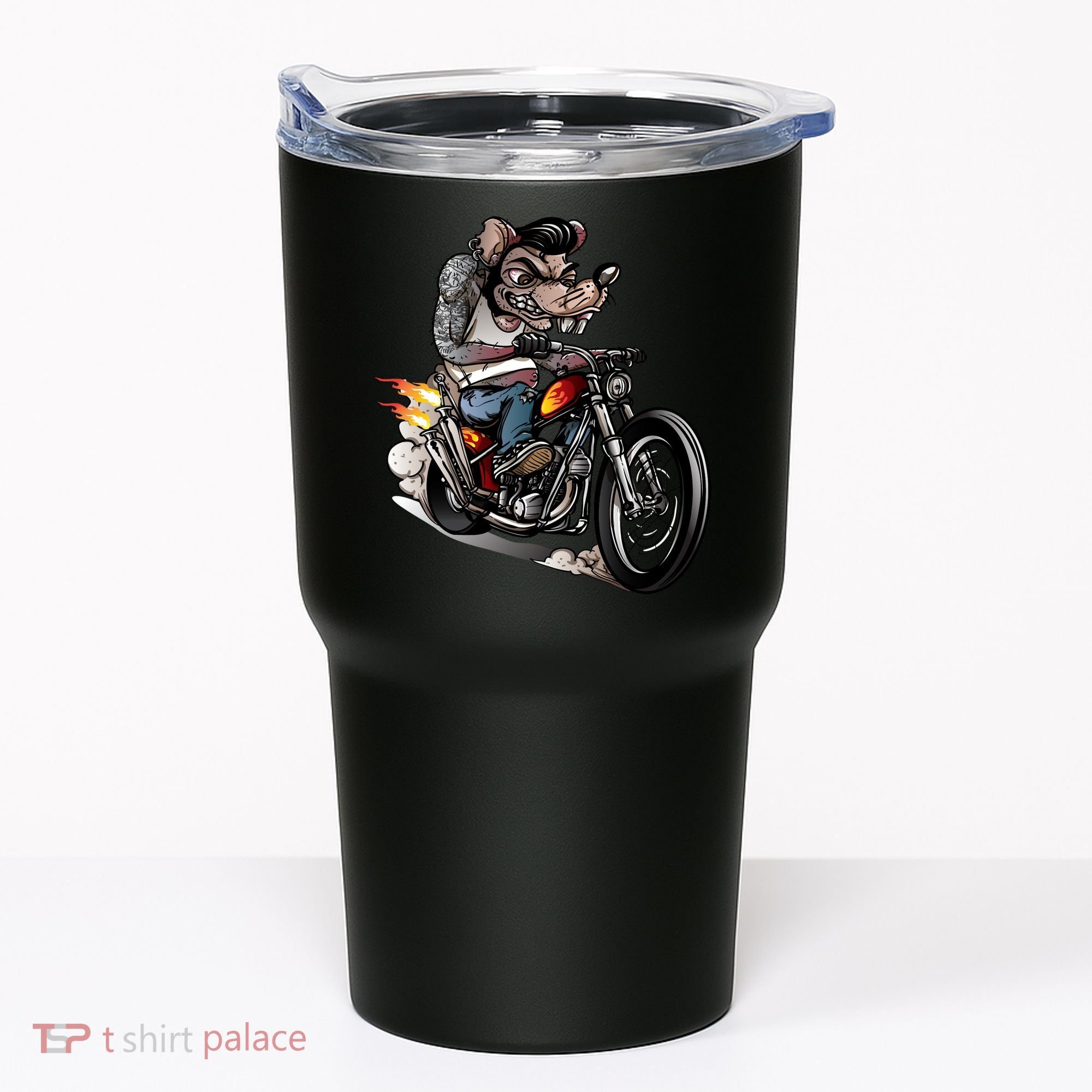 Rockabilly Rats Riding A Bike Tumbler