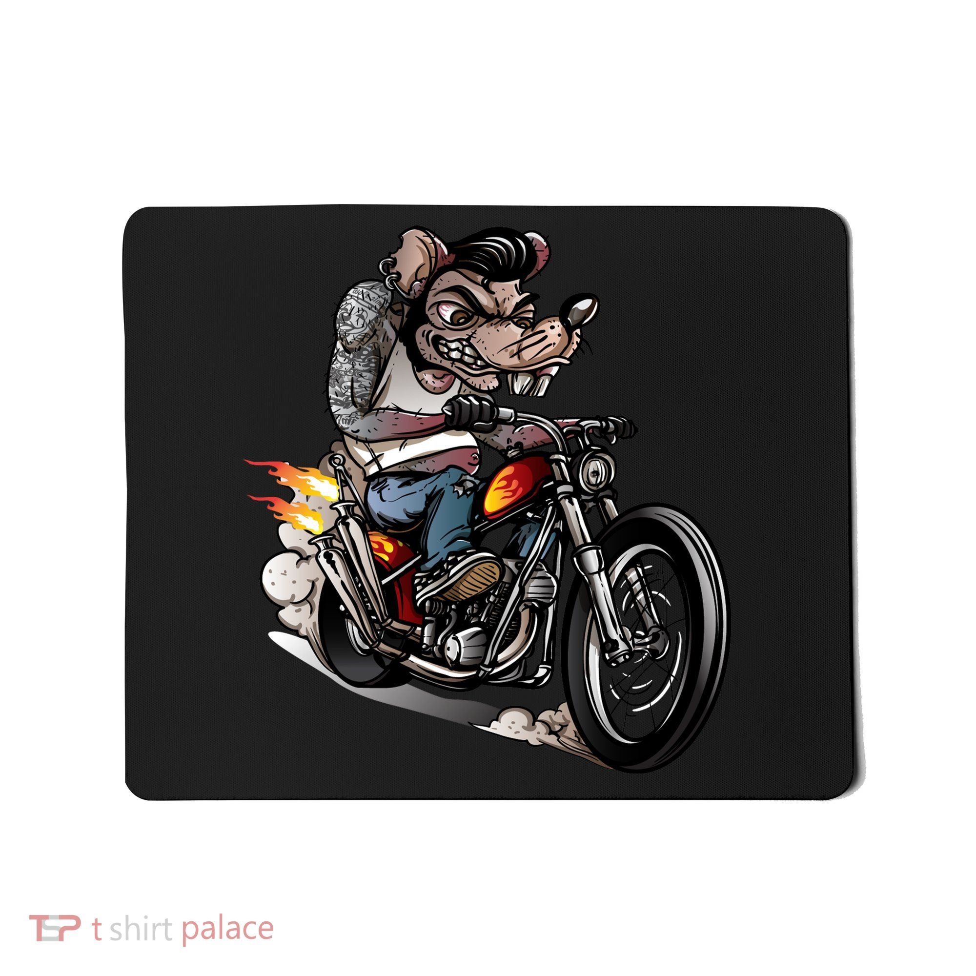 Rockabilly Rats Riding A Bike Mousepad