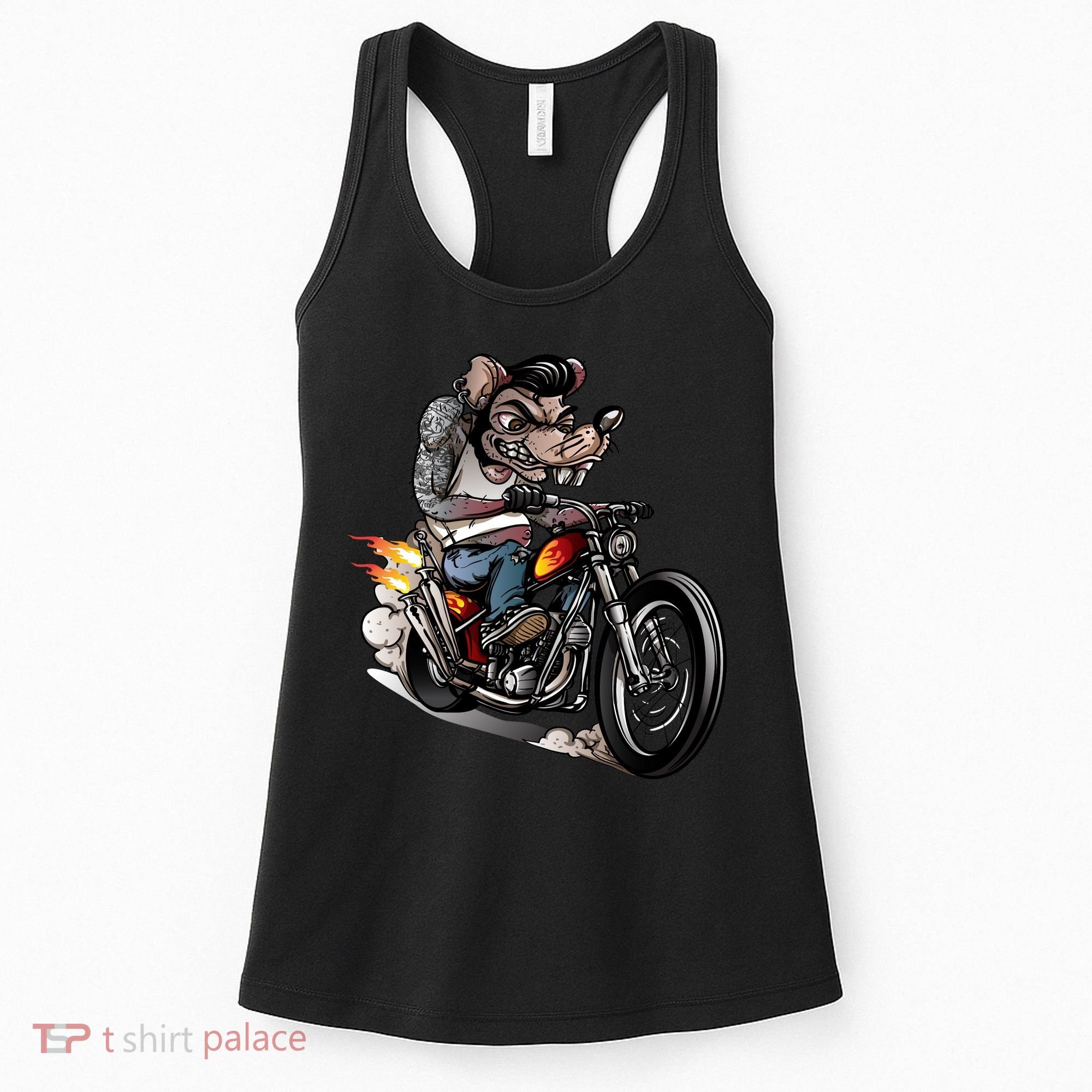 Rockabilly Rats Riding A Bike Women's Tank Top