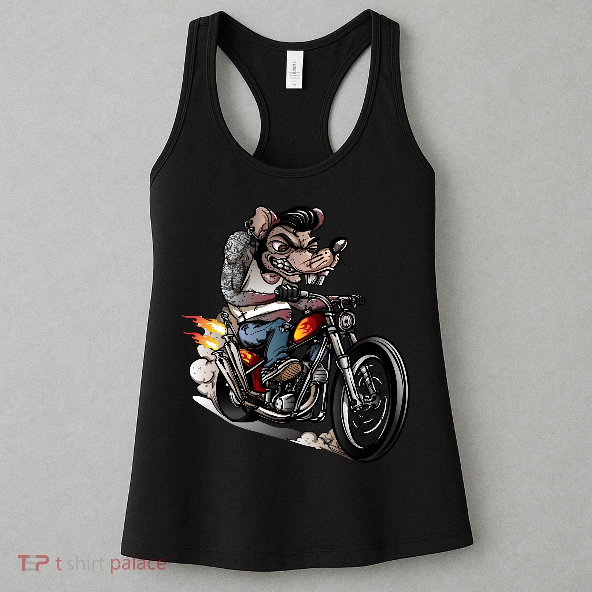 Rockabilly Rats Riding A Bike Women's Tank Top
