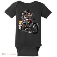 Rockabilly Rats Riding A Bike Baby Bodysuit thumb 0
