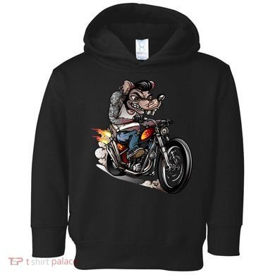 Rockabilly Rats Riding A Bike Toddler Hoodie
