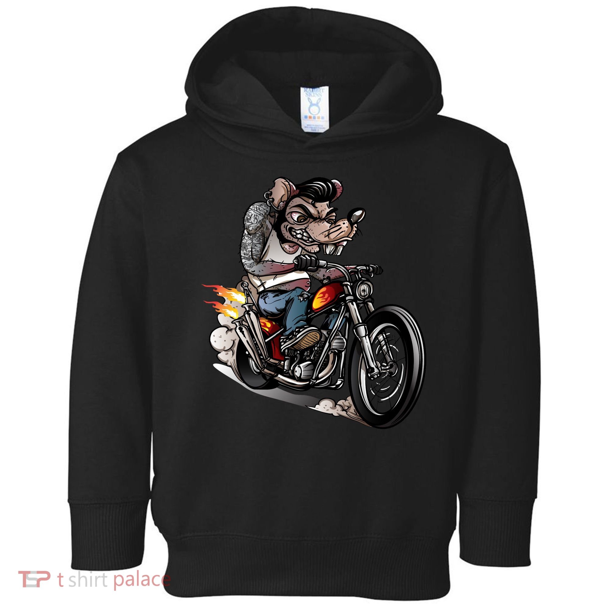 Rockabilly Rats Riding A Bike Toddler Hoodie