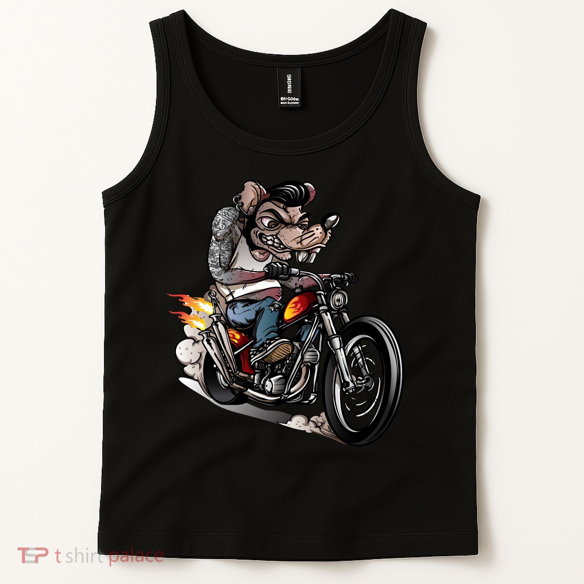Rockabilly Rats Riding A Bike Tank Top