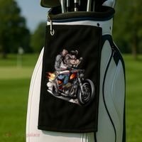 Rockabilly Rats Riding A Bike Golf Towel thumb 2