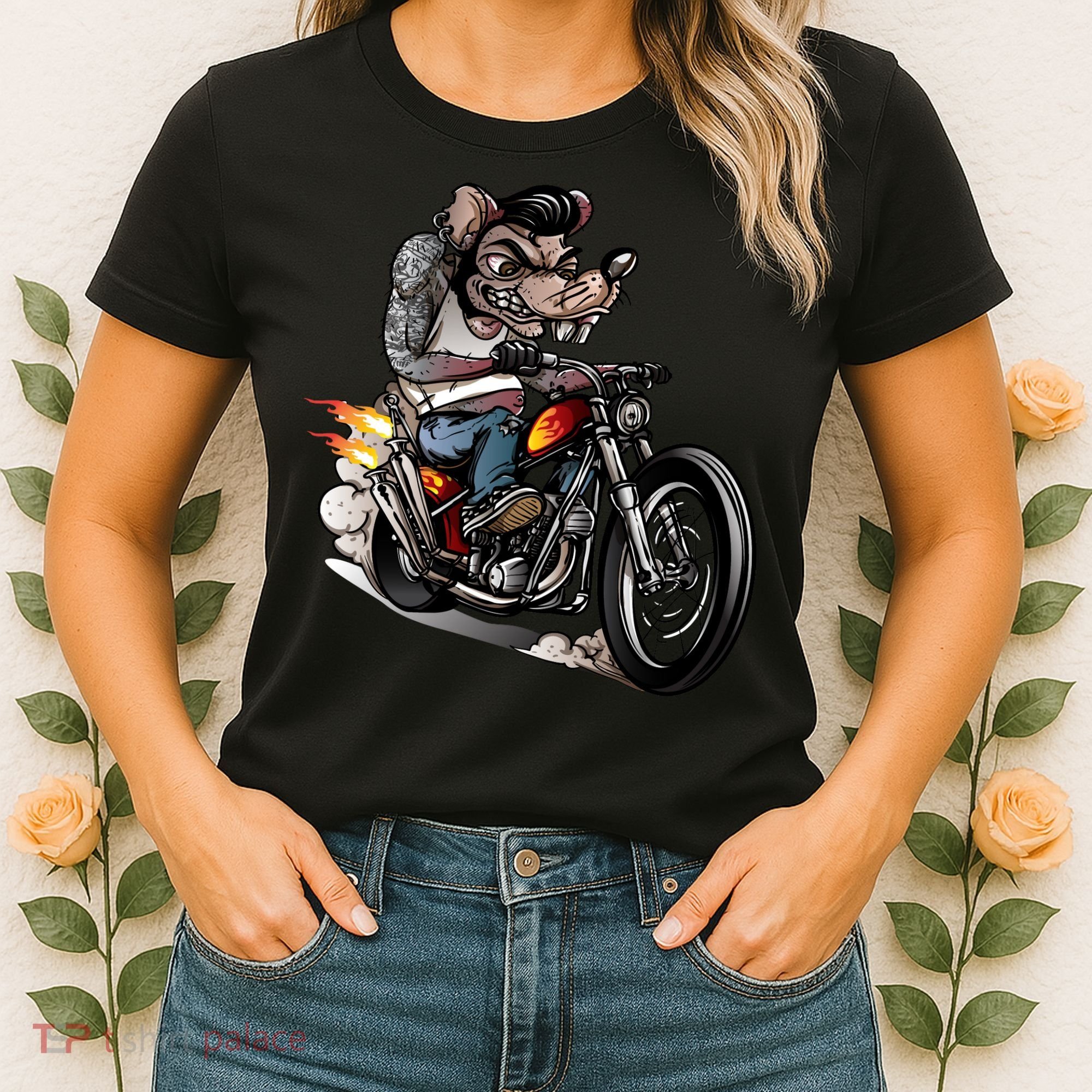 Rockabilly Rats Riding A Bike Women's T-Shirt