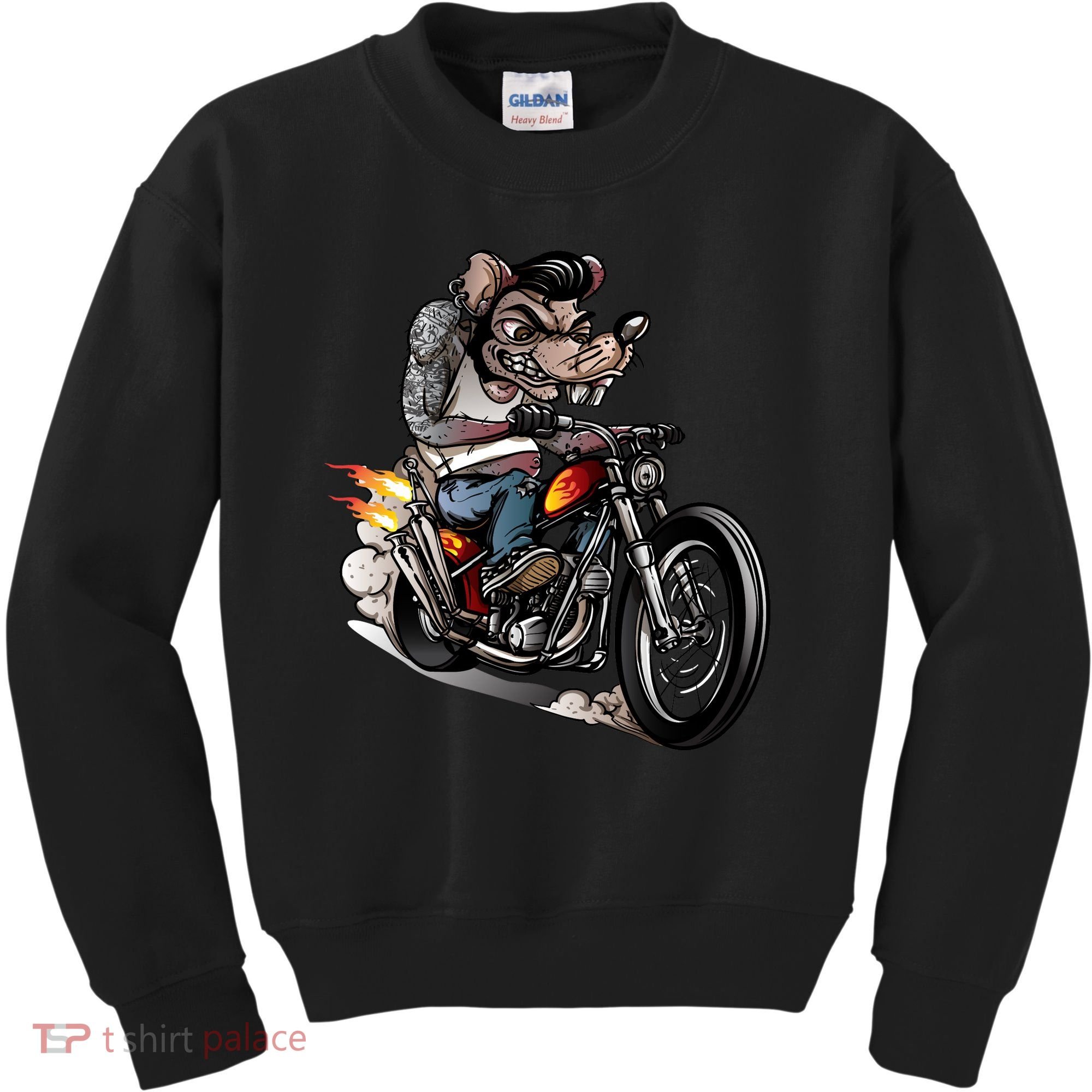 Rockabilly Rats Riding A Bike Kids Sweatshirt